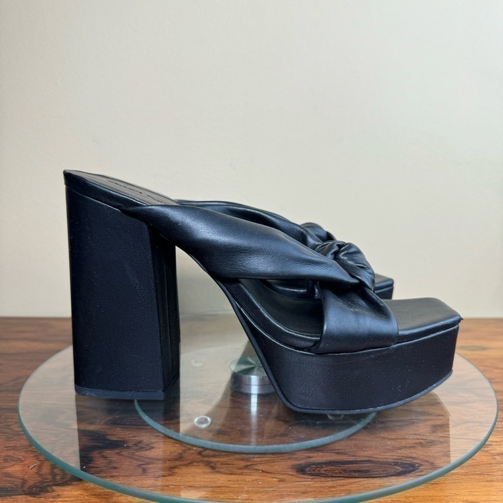 Open Edit Kaia Knot Platform Sandal in black